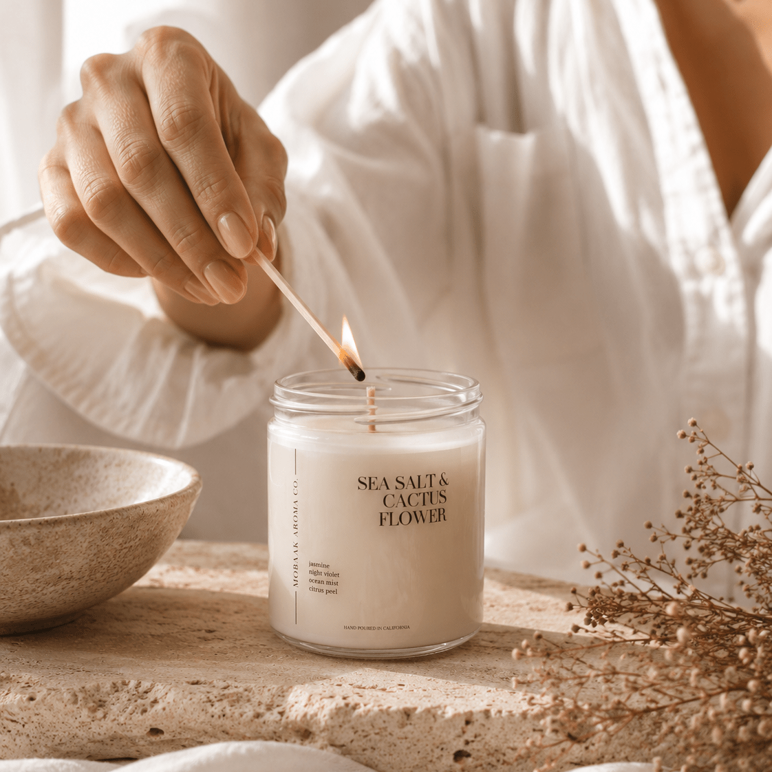 Sea Salt & Cactus Flower Candle - Pileggi on the Square Salon Powered by Gatto Salon Group