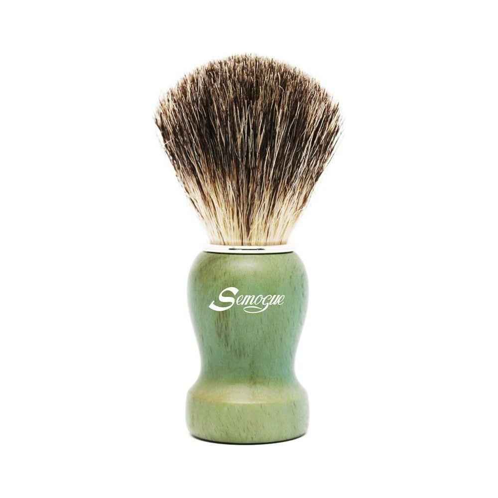 Semogue Pharos - c3 Pure Grey Badger Shaving Brush - Ocean Green Handle - Pileggi on the Square Salon Powered by Gatto Salon Group