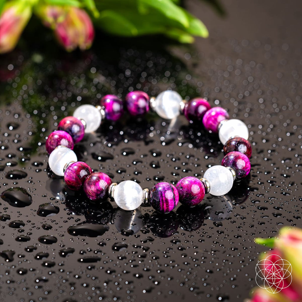 Shape Your Future – Pink Galaxy Tiger’s Eye Bracelet - Pileggi on the Square Salon Powered by Gatto Salon Group