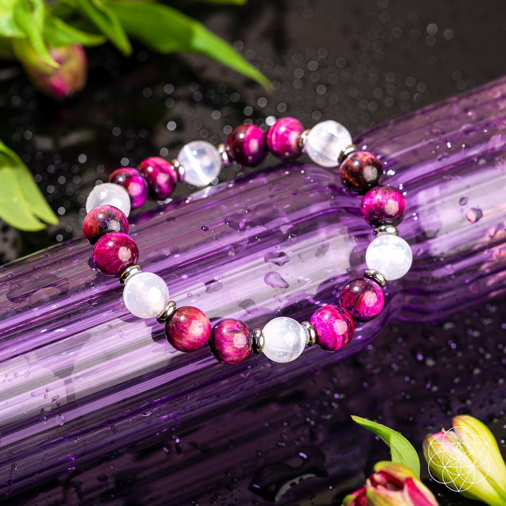 Shape Your Future – Pink Galaxy Tiger’s Eye Bracelet - Pileggi on the Square Salon Powered by Gatto Salon Group