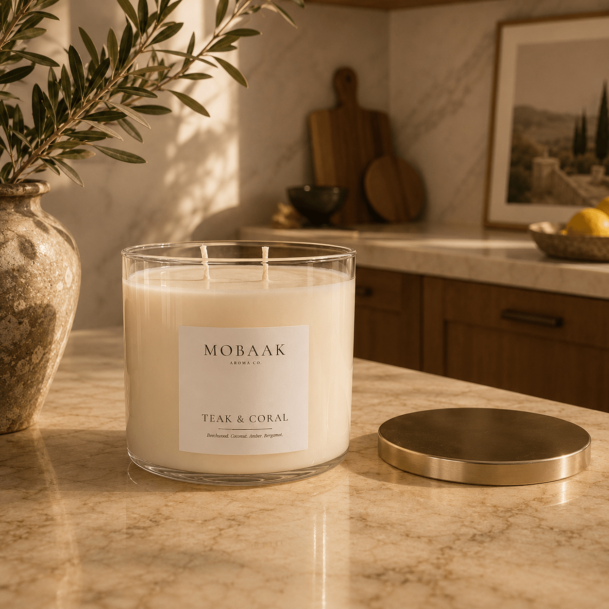Teak & Coral Candle - Pileggi on the Square Salon Powered by Gatto Salon Group
