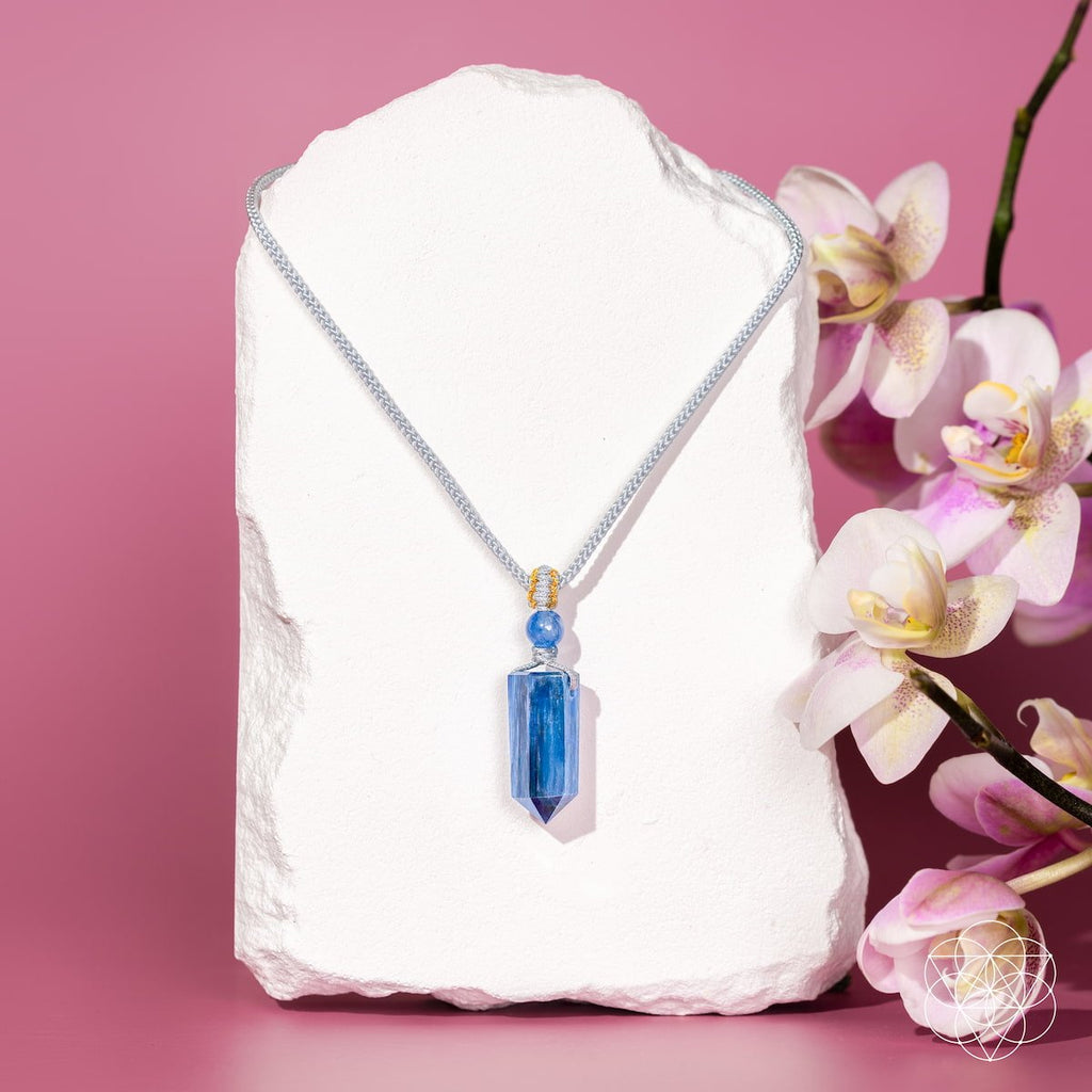 The Aura Shield - Rare Kyanite Pendant - Pileggi on the Square Salon Powered by Gatto Salon Group