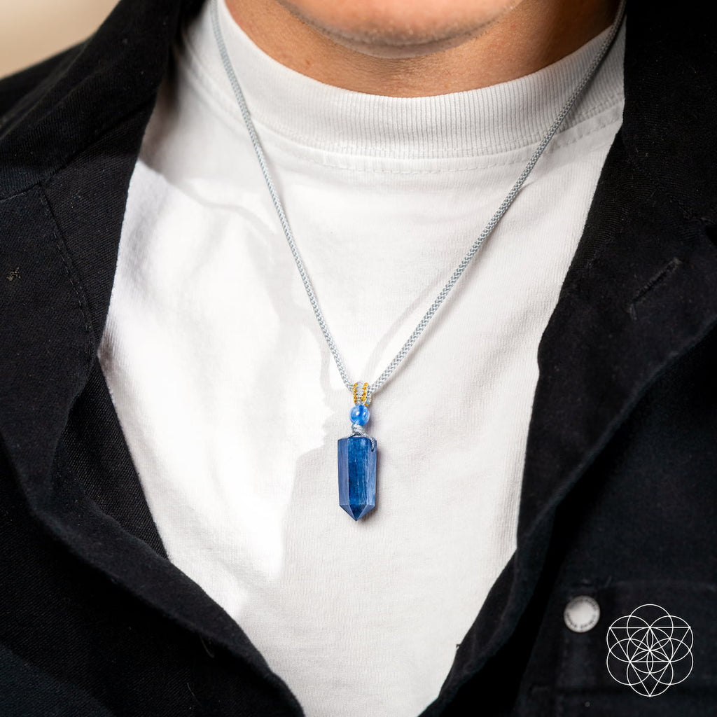 The Aura Shield - Rare Kyanite Pendant - Pileggi on the Square Salon Powered by Gatto Salon Group
