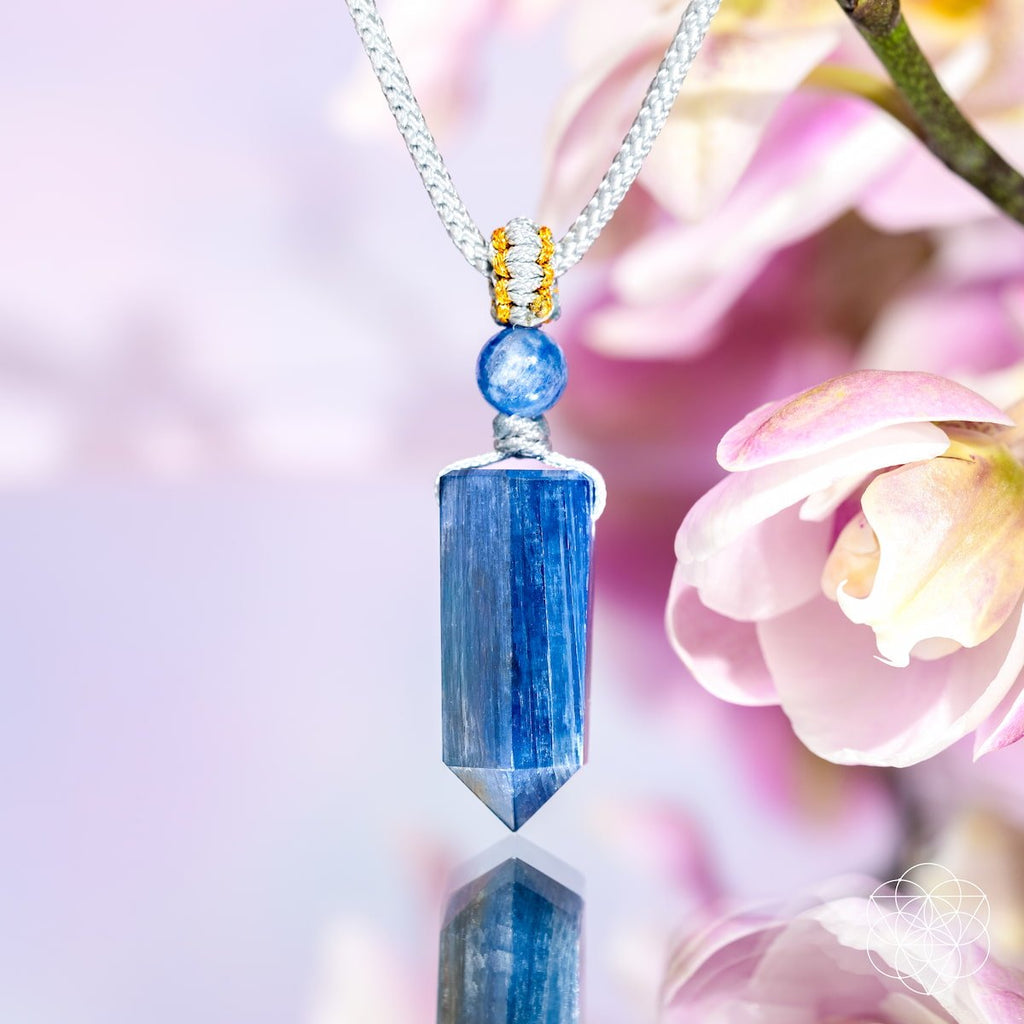 The Aura Shield - Rare Kyanite Pendant - Pileggi on the Square Salon Powered by Gatto Salon Group