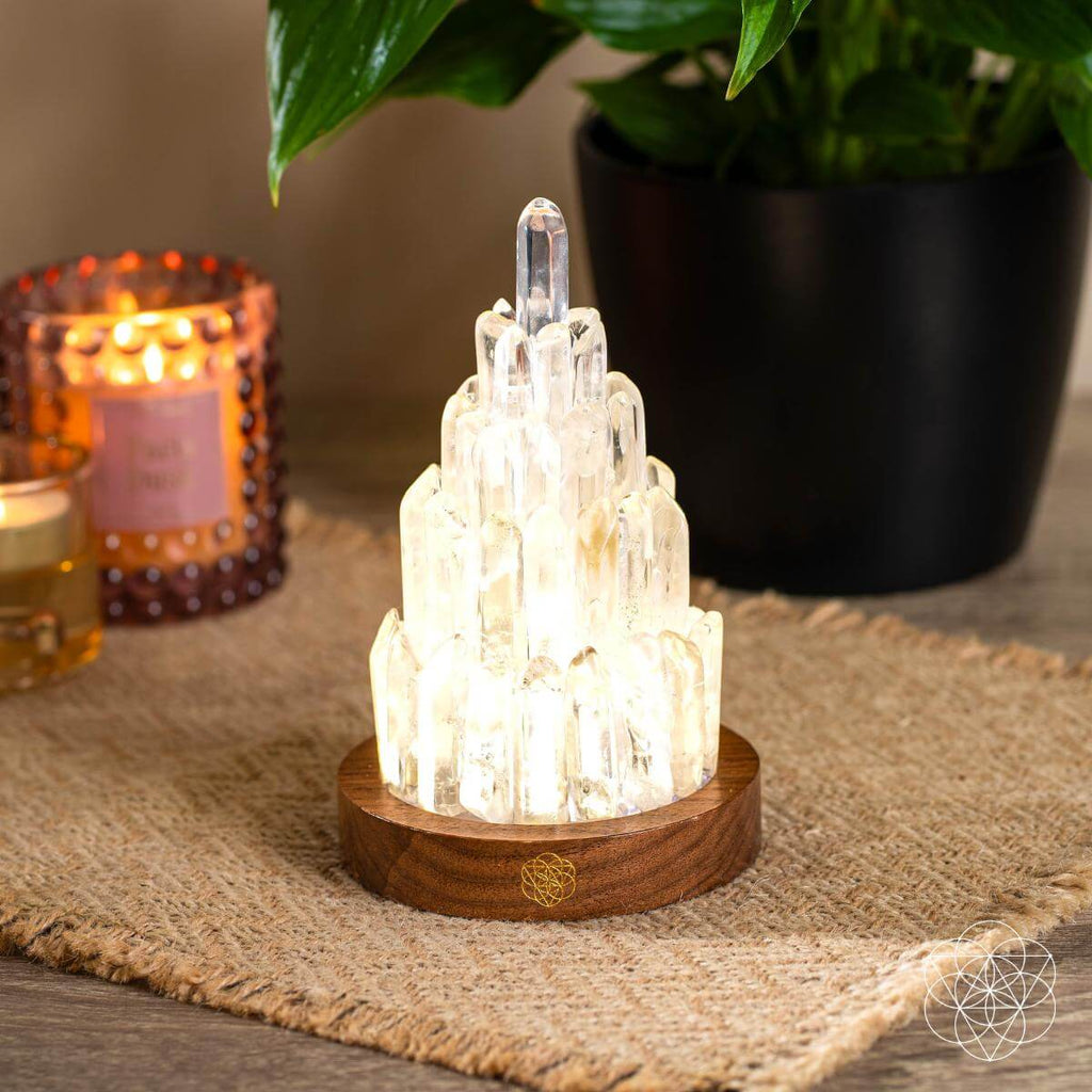 The Clear Quartz Manifestation Tower Lamp - Pileggi on the Square Salon Powered by Gatto Salon Group