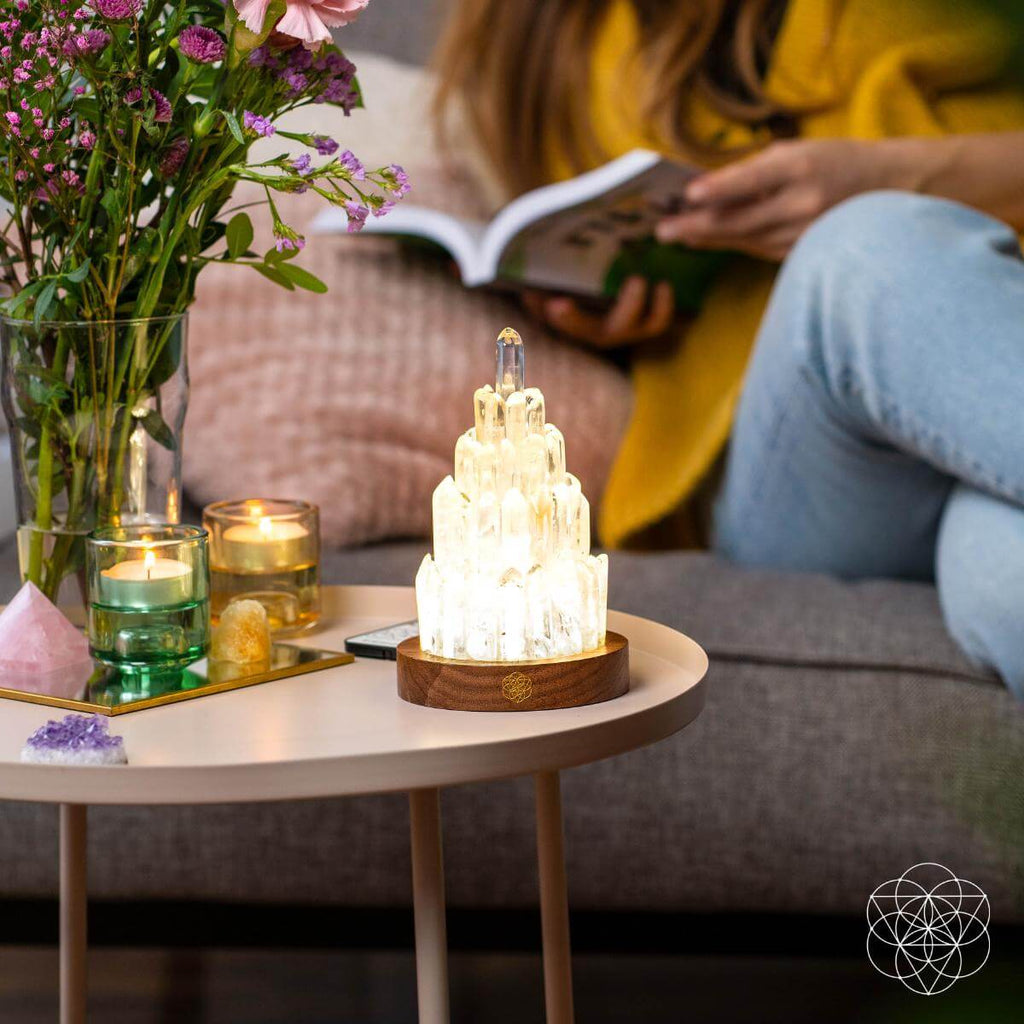 The Clear Quartz Manifestation Tower Lamp - Pileggi on the Square Salon Powered by Gatto Salon Group