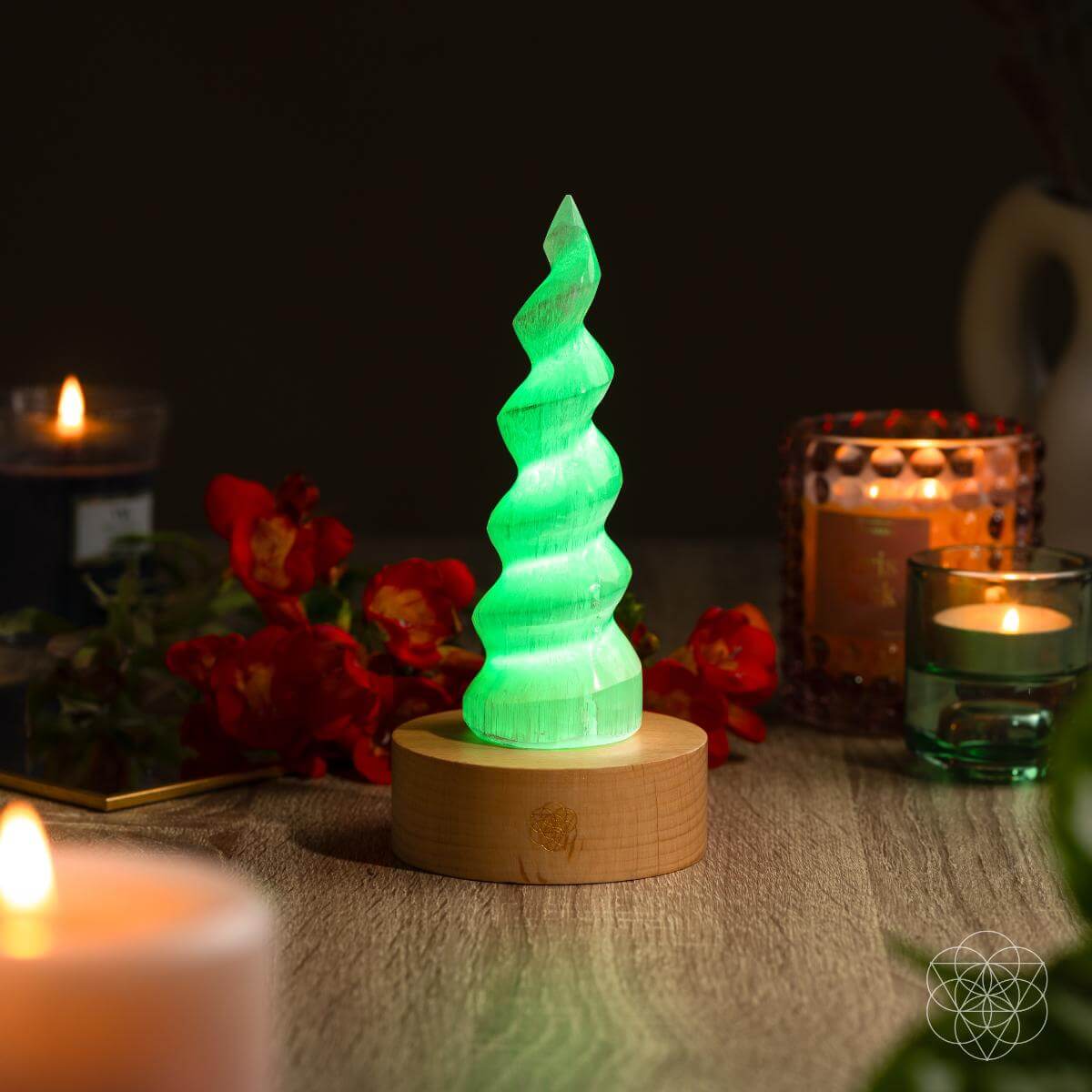 Therapy By Light - Selenite Flame Lamp - Pileggi on the Square Salon Powered by Gatto Salon Group