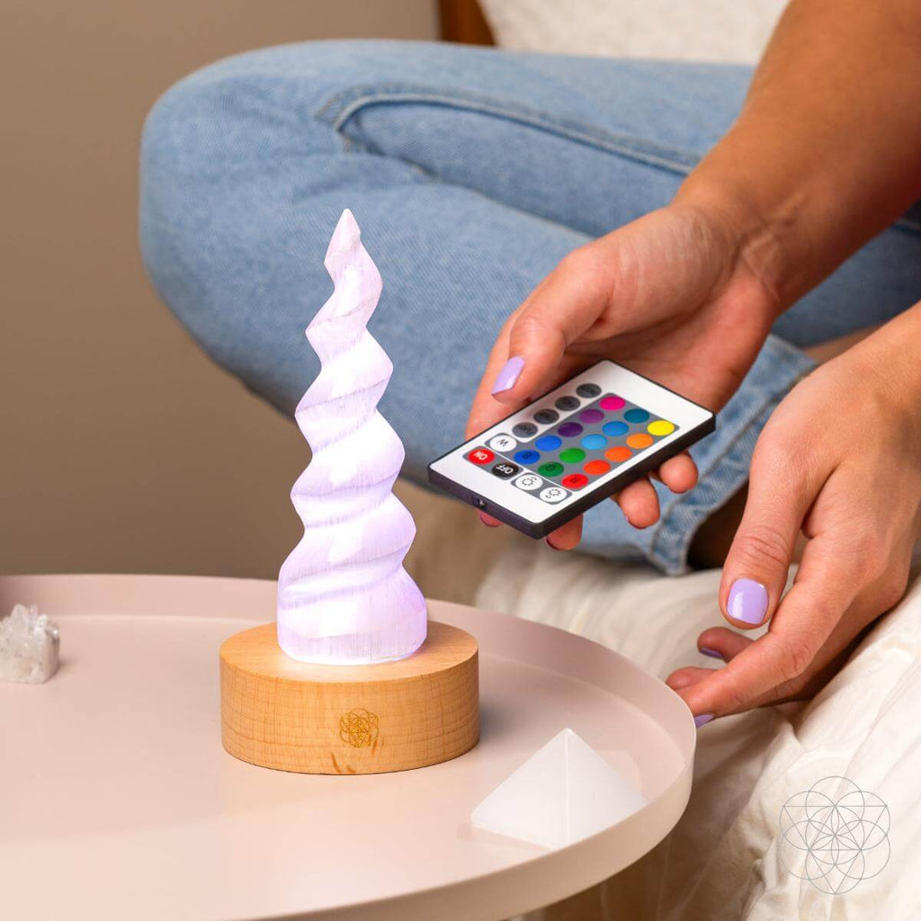 Therapy By Light - Selenite Flame Lamp - Pileggi on the Square Salon Powered by Gatto Salon Group