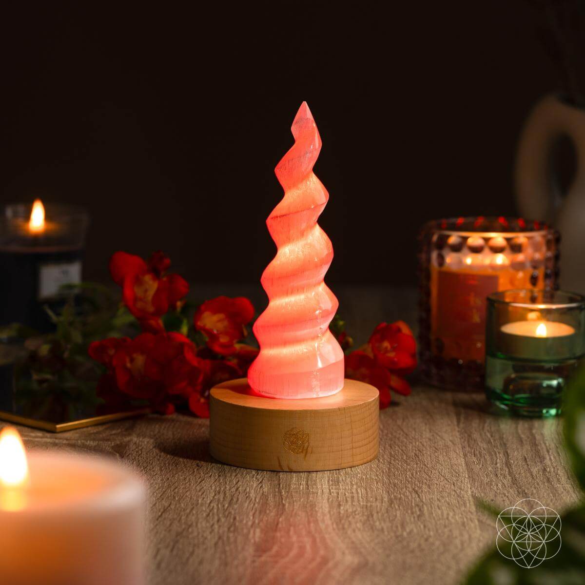 Therapy By Light - Selenite Flame Lamp - Pileggi on the Square Salon Powered by Gatto Salon Group