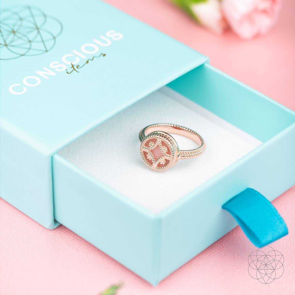 Totem of Abundance: Mayan Lamat Silver Ring of Miracles - Pileggi on the Square Salon Powered by Gatto Salon Group