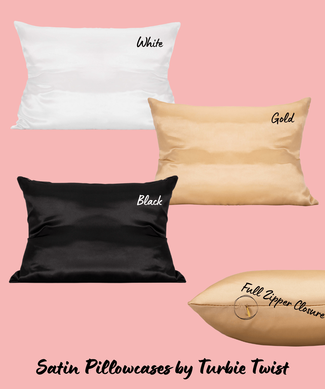 Turbie Twist Satin Pillowcase Single Pack | Standard Size Pillow - Pileggi on the Square Salon Powered by Gatto Salon Group