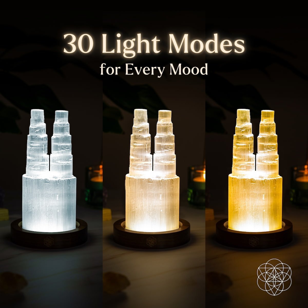 Two - Tower Selenite Lamp – Deep Energy Cleanse & Reset - Pileggi on the Square Salon Powered by Gatto Salon Group