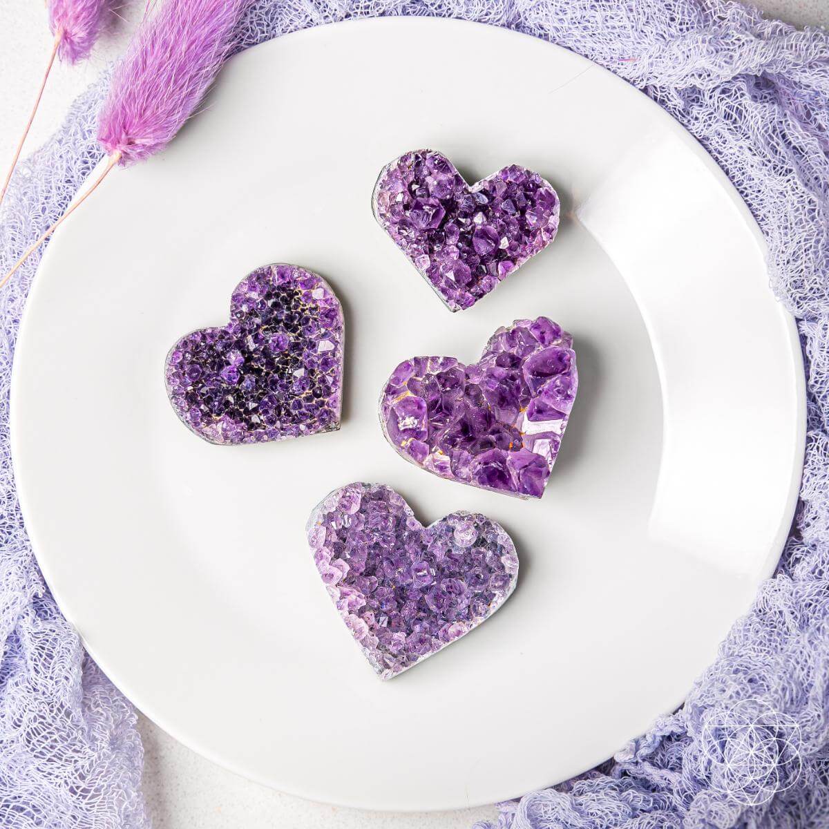 Uruguayan Amethyst Love Heart Cluster - AAA Premium Quality - Pileggi on the Square Salon Powered by Gatto Salon Group