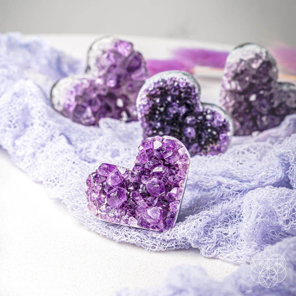 Uruguayan Amethyst Love Heart Cluster - AAA Premium Quality - Pileggi on the Square Salon Powered by Gatto Salon Group